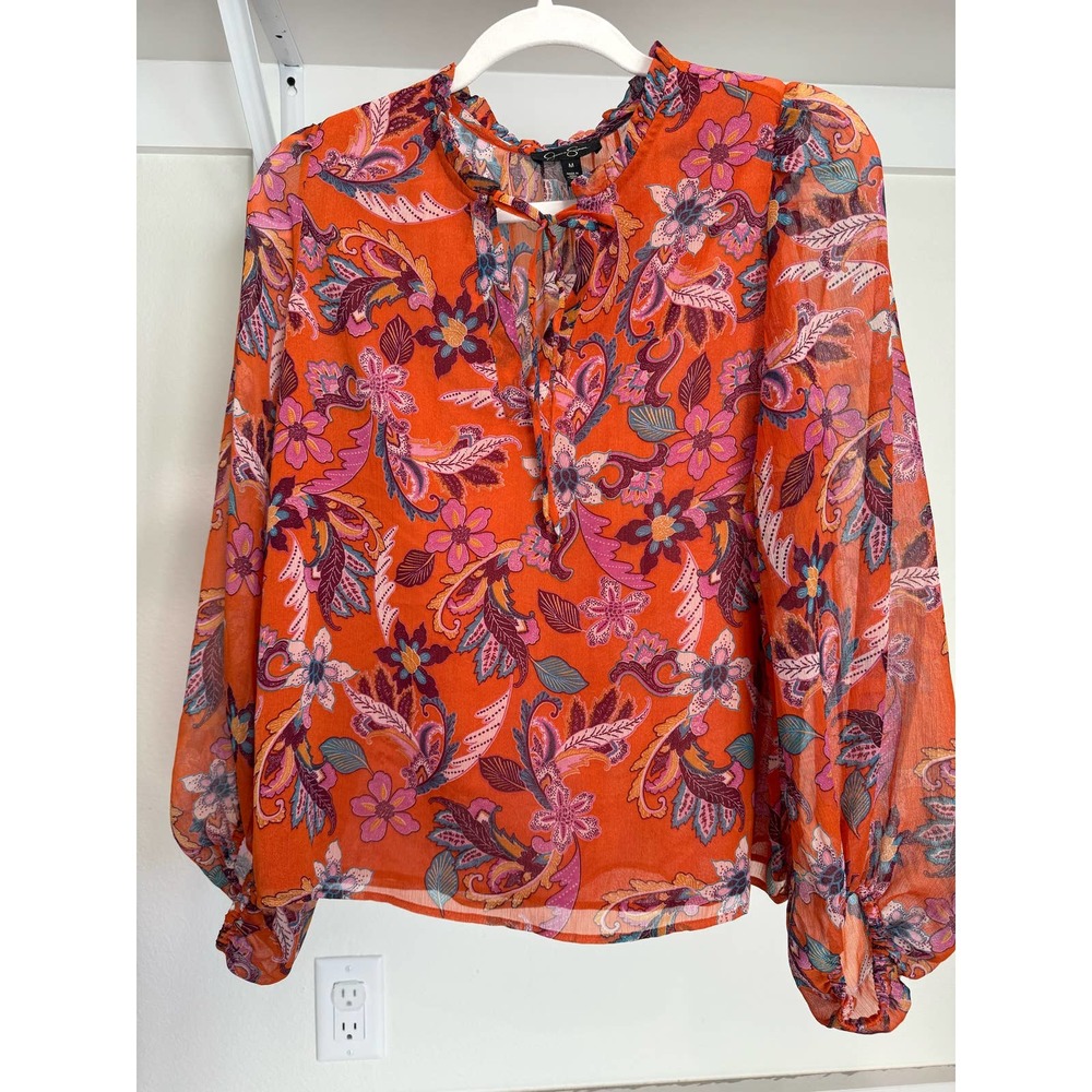 Jessica Simpson Floral Bubble Sleeve Size Medium